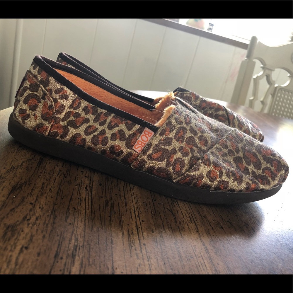 Bobs glitter leopard slip ons